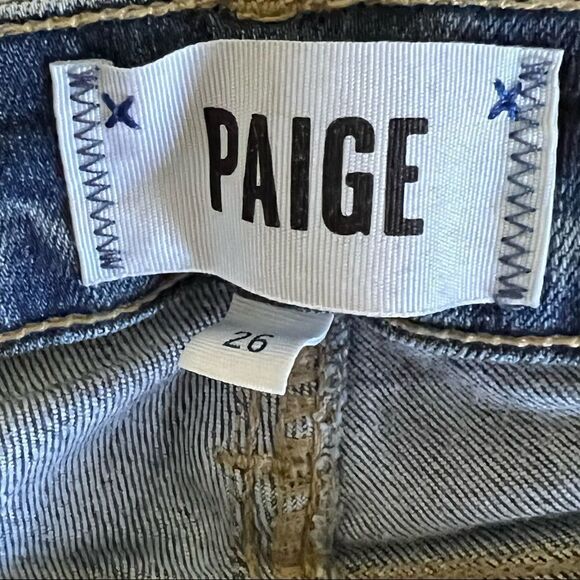 Paige verdugo Ankle Sienna Wash Light Distressed Stretch Denim Skinny Jeans - Picture 7 of 7